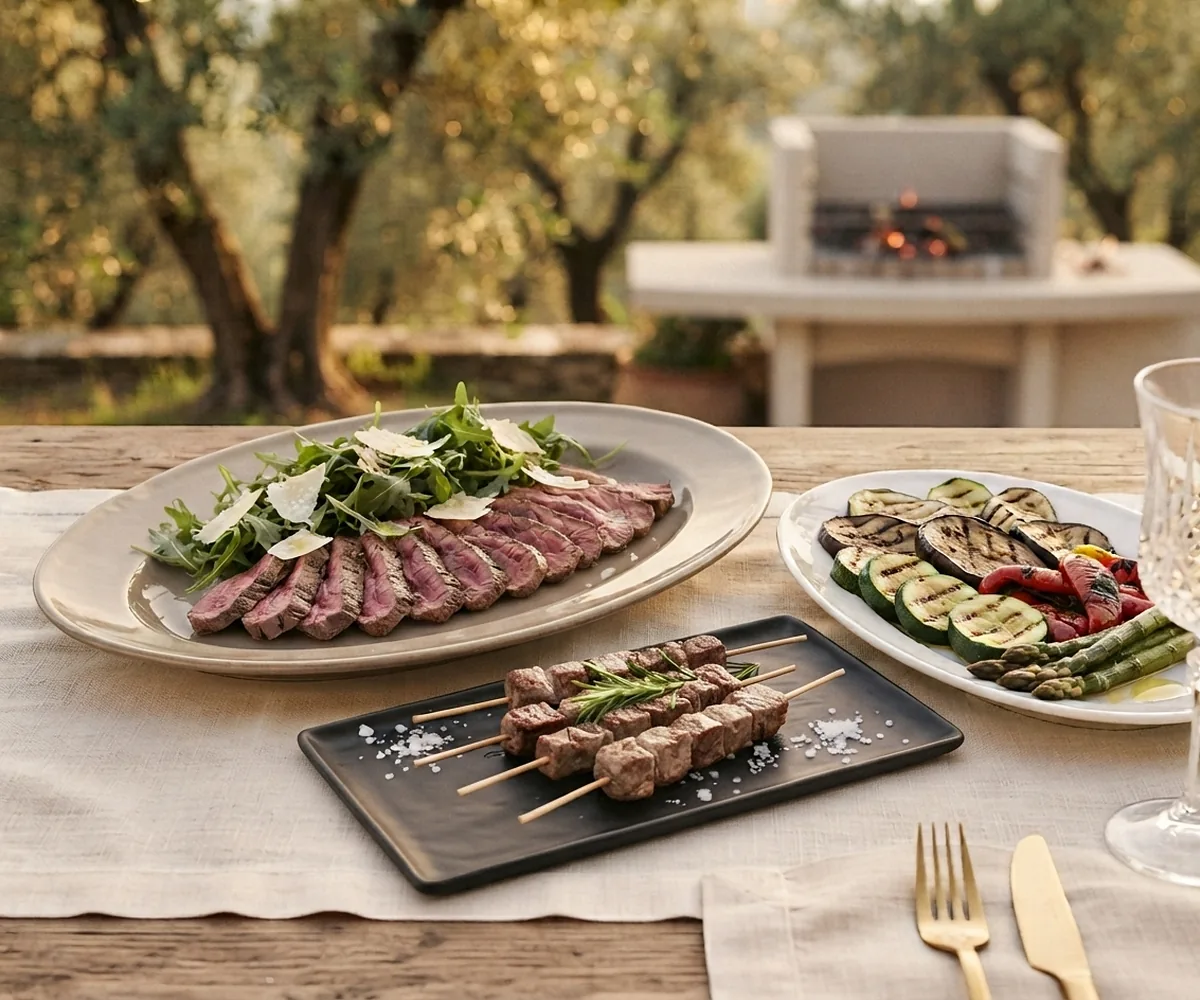 Grigliata a domicilio a Roma: tagliata, spiedini e verdure alla griglia serviti da Cookinart
