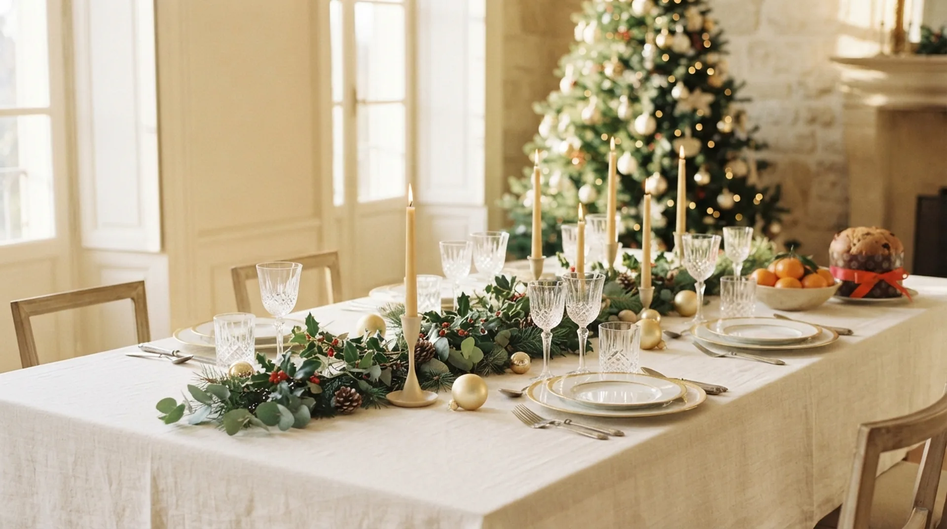 Catering di Natale a Roma: tavola delle feste allestita in una casa privata - Cookinart