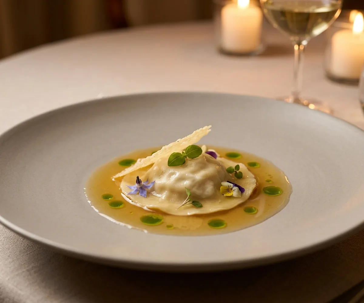 Fine dining dish plated by our private chef in Rome